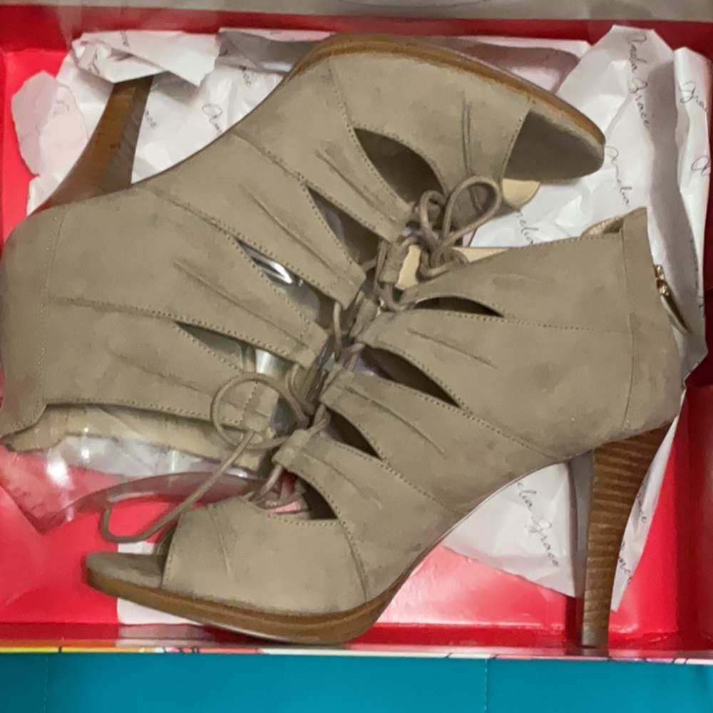 Woman tan heel
